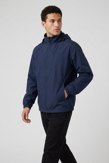 Waterproof Rain Jacket in Blue - three-quarter view