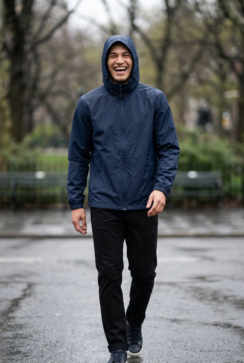 Waterproof Rain Jacket in Blue - lifestyle shot