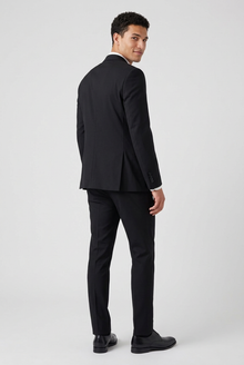 Men's Double Breasted Two Piece Suit in Black – back view