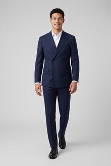 Men's Double Breasted Two Piece Suit in Blue