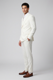 Men's Double Breasted Two Piece Suit in White