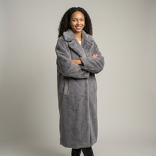 Women's Long Faux Fur Coat in Grey