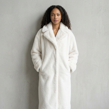 Women's Long Faux Fur Coat in White
