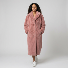 Women's Long Faux Fur Coat in Pink