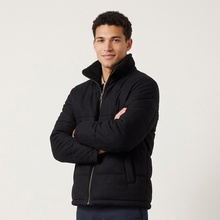 Men's Plush Fleece Puffer Jacket in Black
