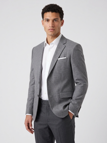 Men's Single Breasted Formal Blazer in Grey – three-quarter view