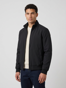 Men's Stand Collar Bomber Jacket in Black