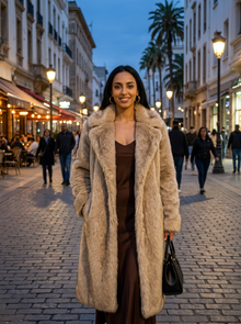 Women's Faux Fur Statement Coat – lifestyle shot
