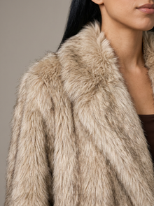 Women's Faux Fur Statement Coat – close-up