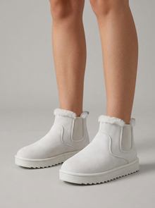 Women's Waterproof Insulated Winter Boots in White – front view