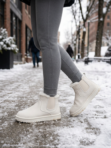 Women's Waterproof Insulated Winter Boots in White – lifestyle shot