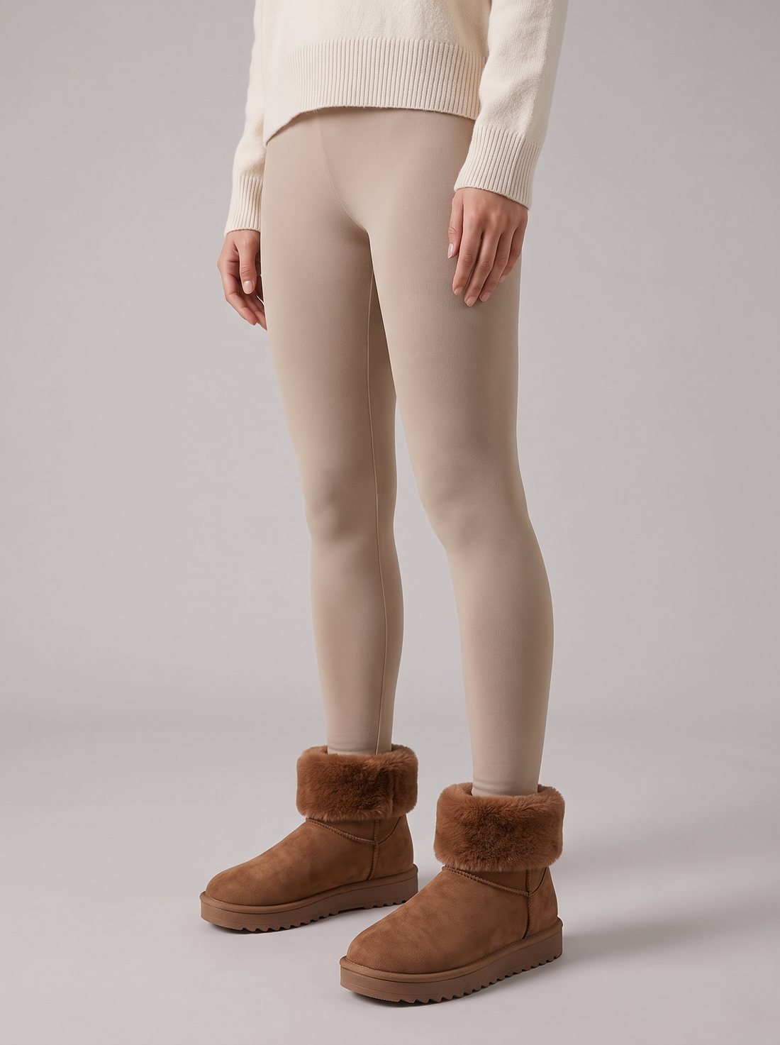 Women's Fleece Lined Slipper Boots in Brown
