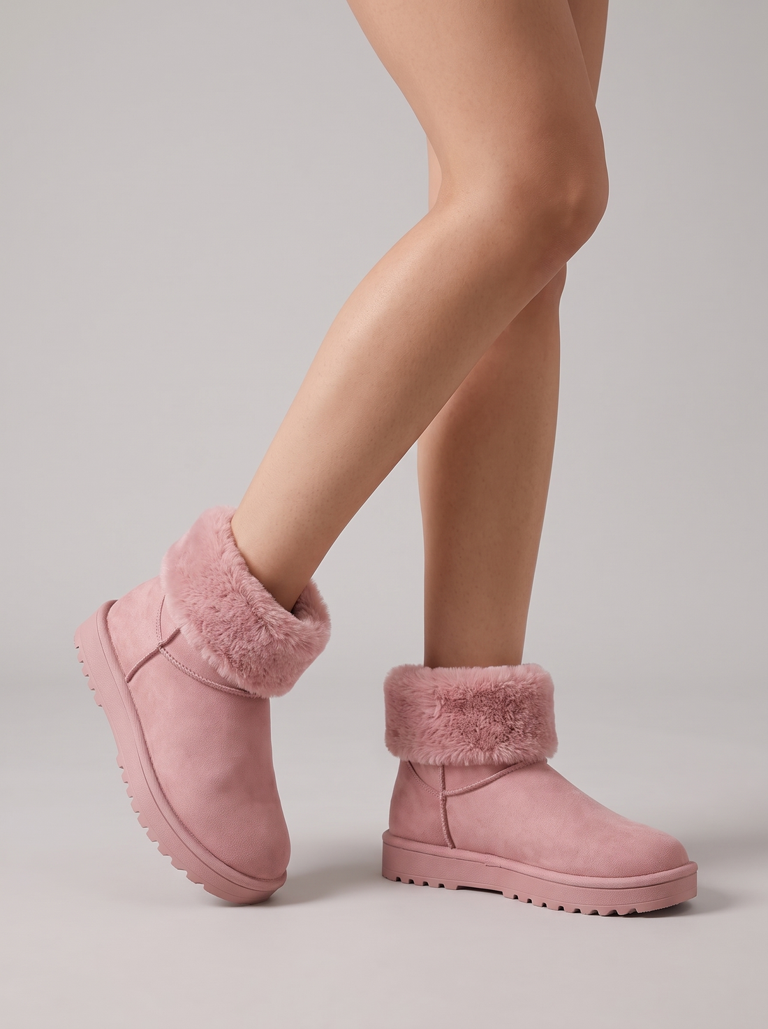 Women's Fleece Lined Slipper Boots in Pink