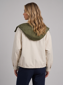 Women's Waterproof Windbreaker Jacket in White – back view