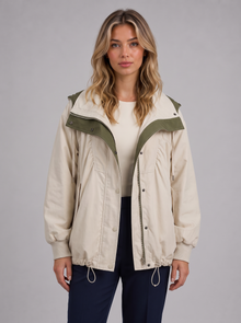 Women's Waterproof Windbreaker Jacket in White – front view