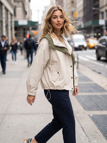 Women's Waterproof Windbreaker Jacket in White – lifestyle shot