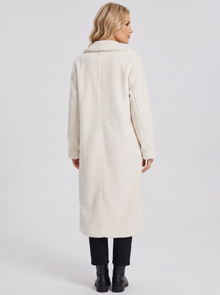 White Teddy Fleece Coat back
