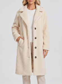 White Teddy Fleece Coat front