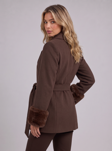 Brown Belted Wrap Coat back