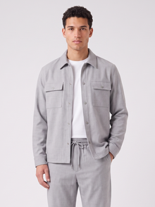 Men's Overshirt Co Ord Set in Light Grey