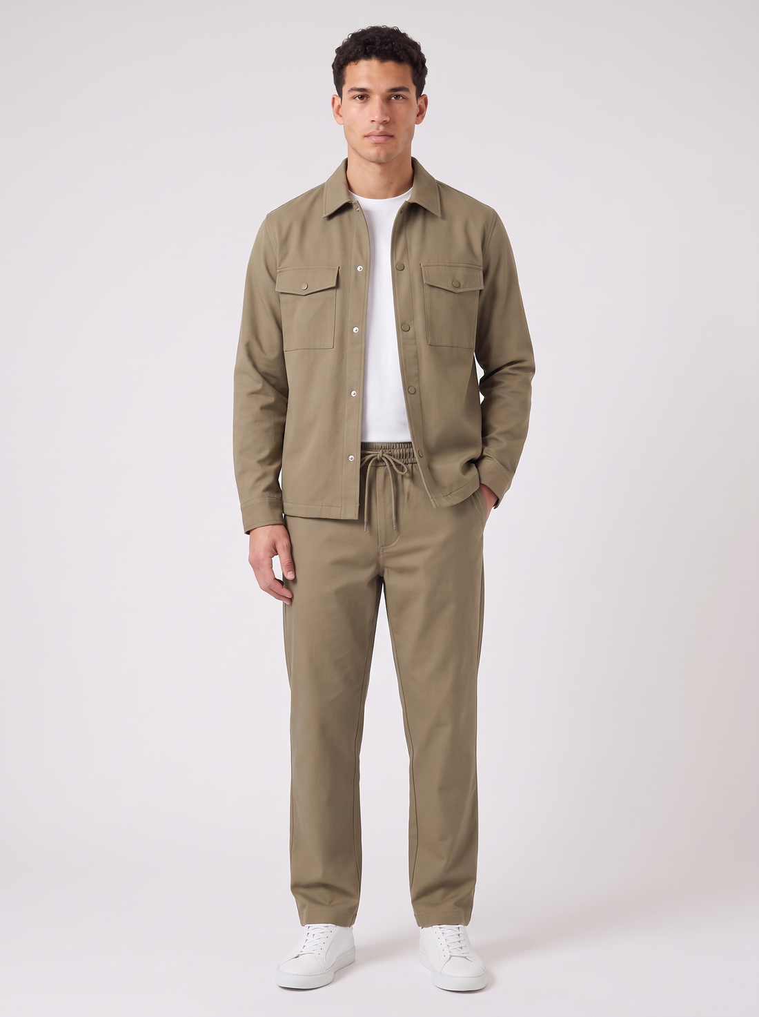 Men's Overshirt Co Ord Set in Khaki