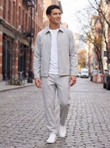 Men's Overshirt Co Ord Set in Light Grey – view 5