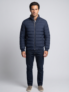 Men's Quilted Bomber Jacket in Navy