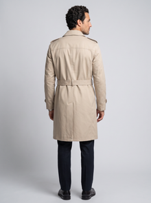 Men's Belted Trench Coat in Beige – view 2