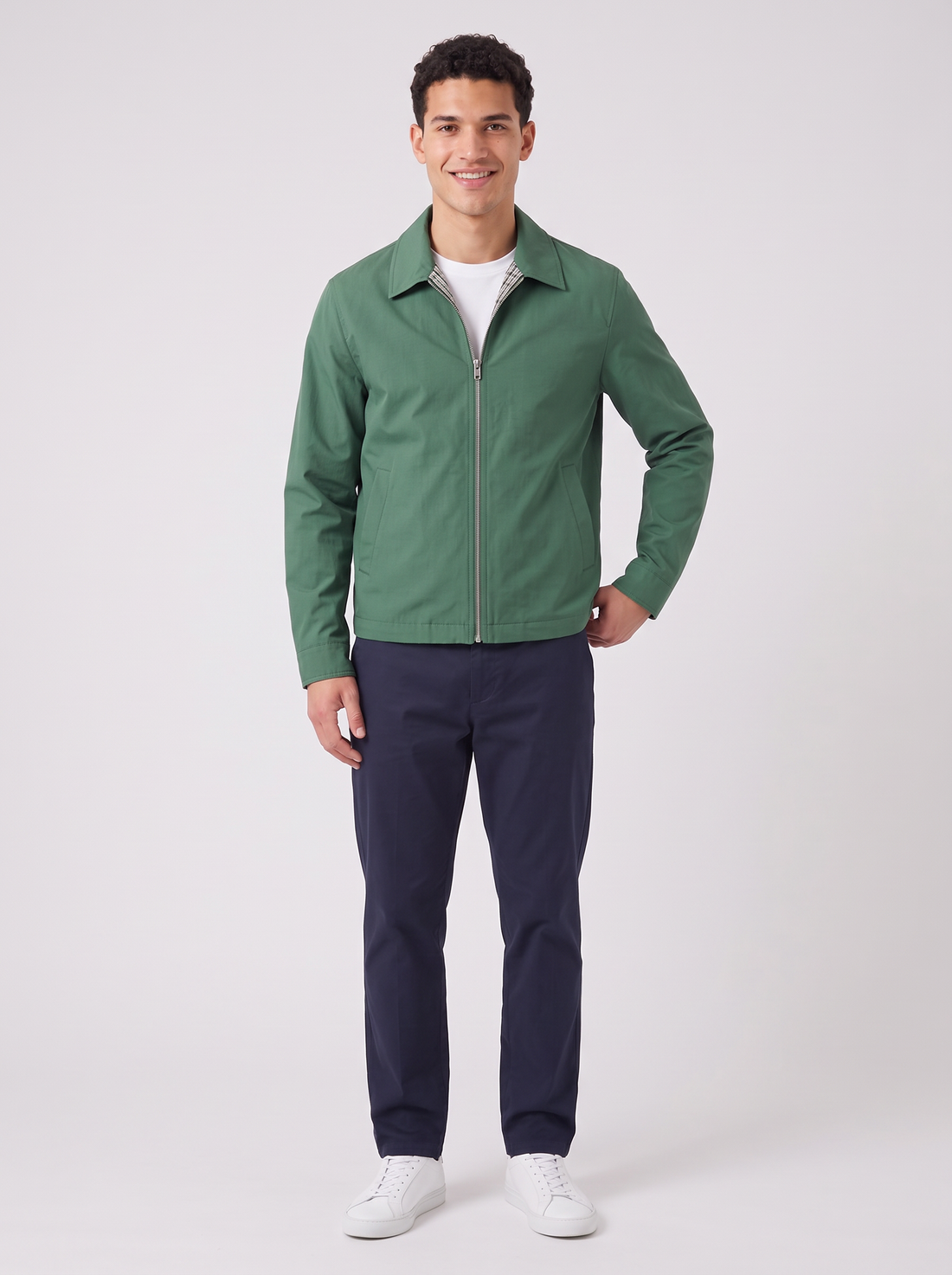 Men's Lightweight Harrington Jacket in Green