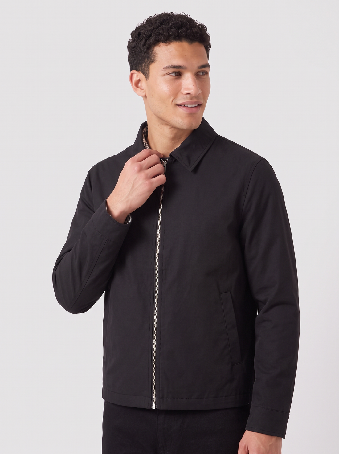 Men's Lightweight Harrington Jacket in Black