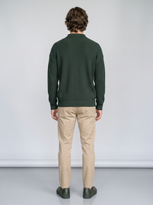 Knitted Polo Jumper Green back