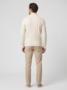 Men's Wool Half Zip Jumper cream back