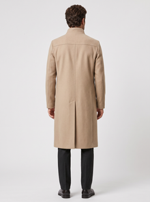 Men's Long Overcoat beige back