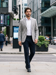 Men's Tailored Blazer light grey lifestyle