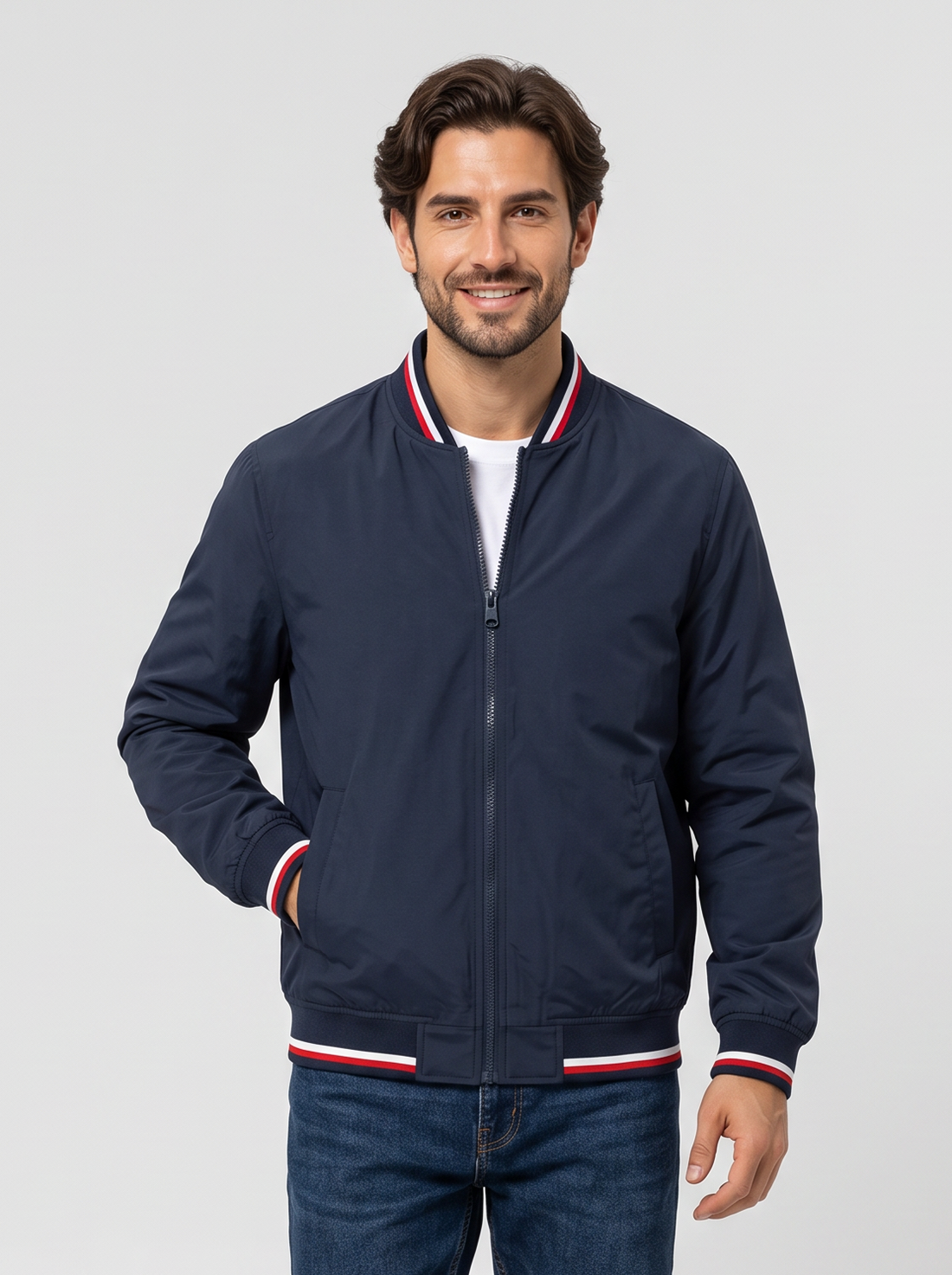 Men's Bomber Jacket blue front