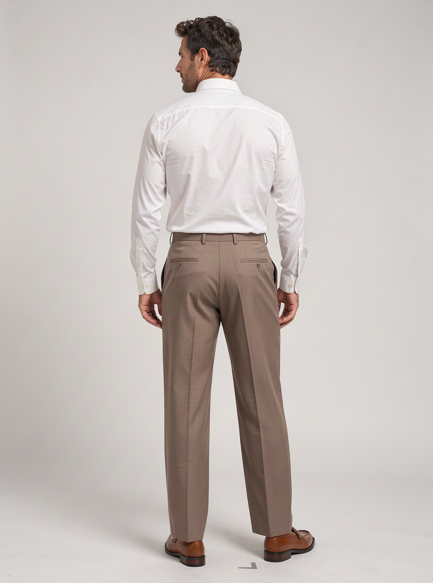 Men's Wide Leg Pleated Trousers – High Rise Smart Trousers