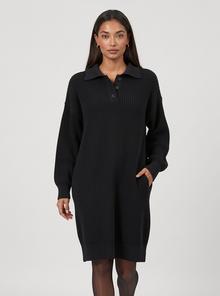 Women's knitted jumper dress in black