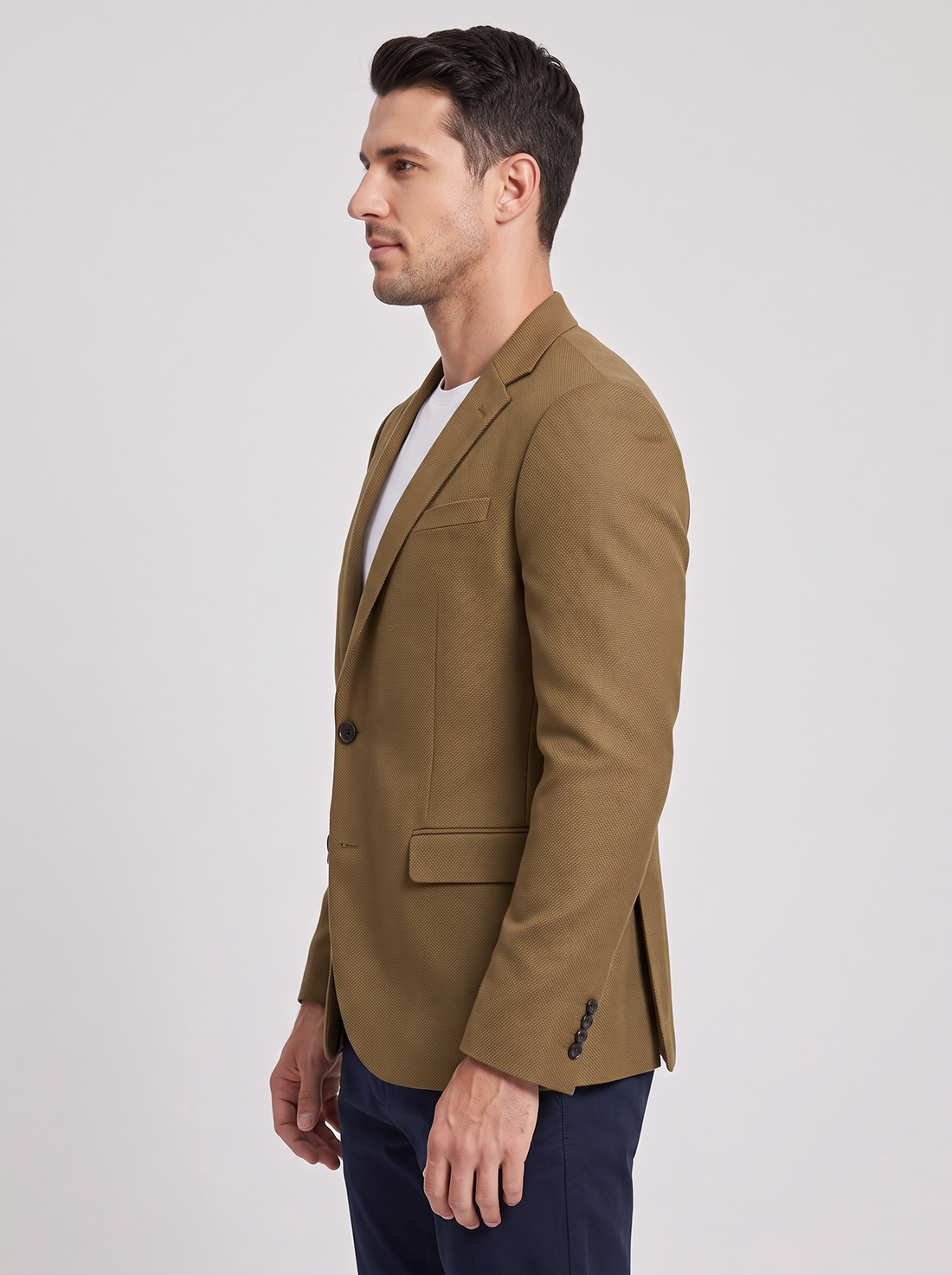Men's Casual Blazer – Single Breasted Smart Casual Jacket in Brown – front view