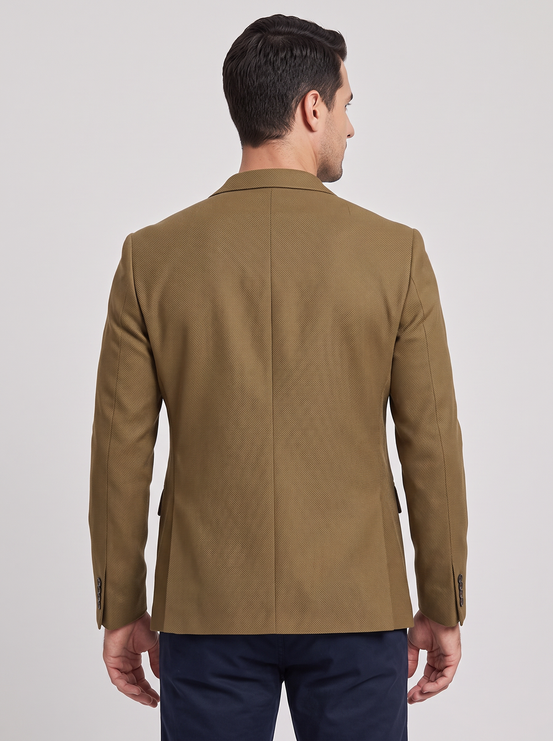 Men's Casual Blazer – Single Breasted Smart Casual Jacket in Brown – back view