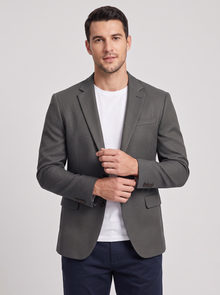 Men's Casual Blazer – Single Breasted Smart Casual Jacket in Dark Grey – front view