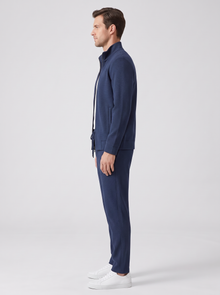 Men's Tracksuit Set – Zip Up Jacket & Joggers in Navy – side view