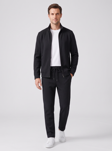 Men's Tracksuit Set – Zip Up Jacket & Joggers in Black