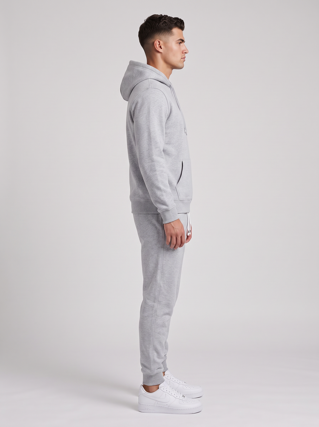 Men's Tracksuit Set – Hoodie & Joggers Two Piece in Grey – front view