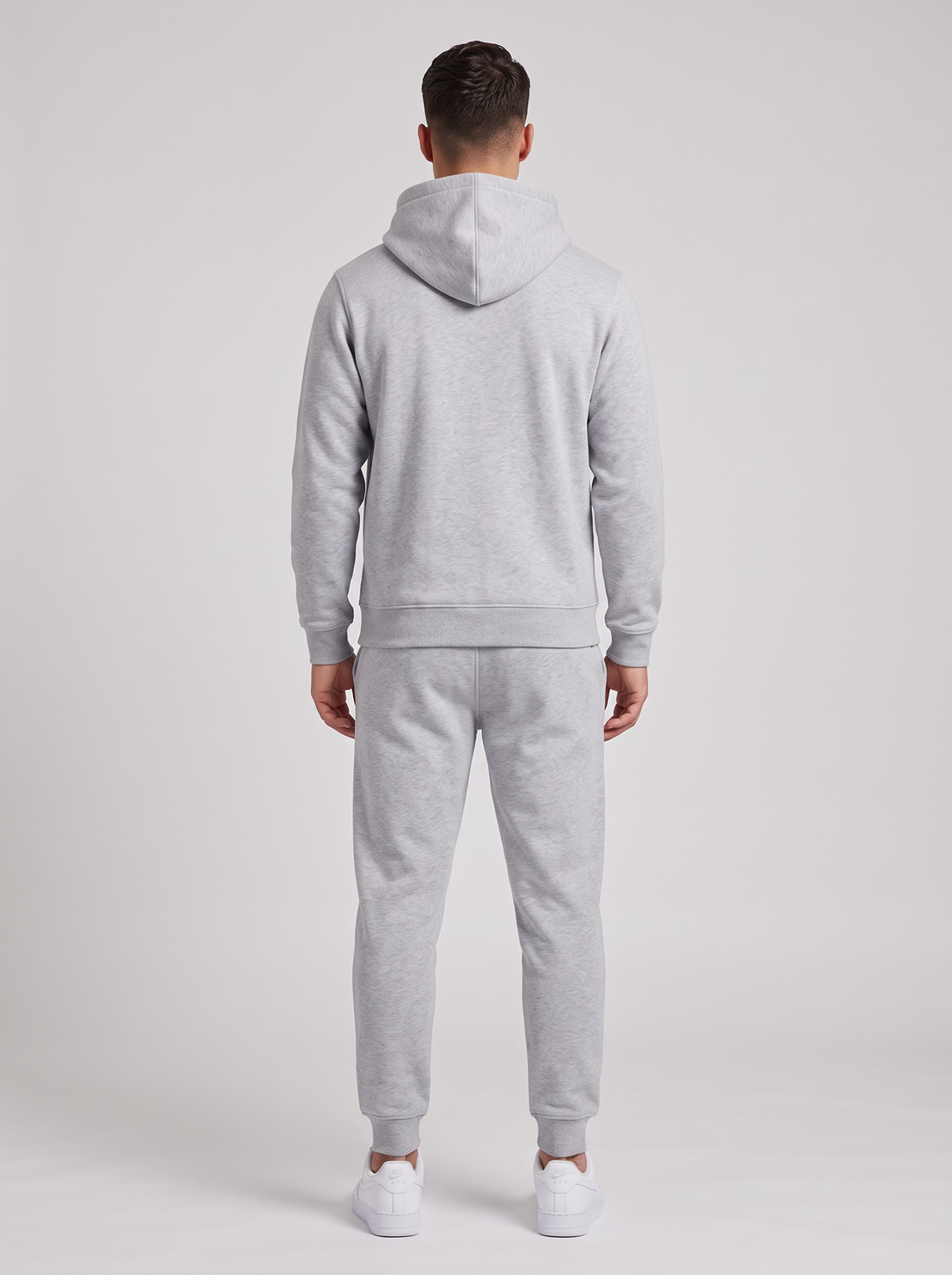 Men's Tracksuit Set – Hoodie & Joggers Two Piece in Grey – back view
