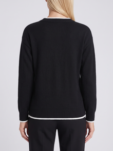 Women's Christmas Jumper – Black Snowflake Knitted Jumper – back view