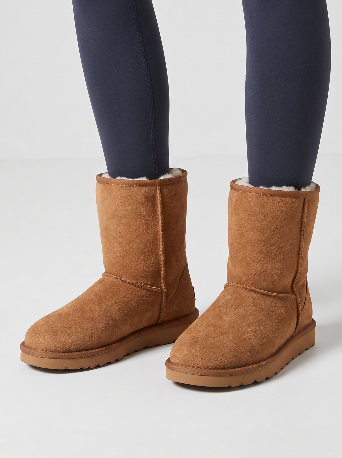 Women's Snow Boots – Plush Lined Mid-Calf Winter Boots in Chestnut – front view