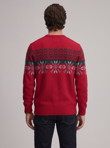 Men's Christmas Jumper in Red – back view