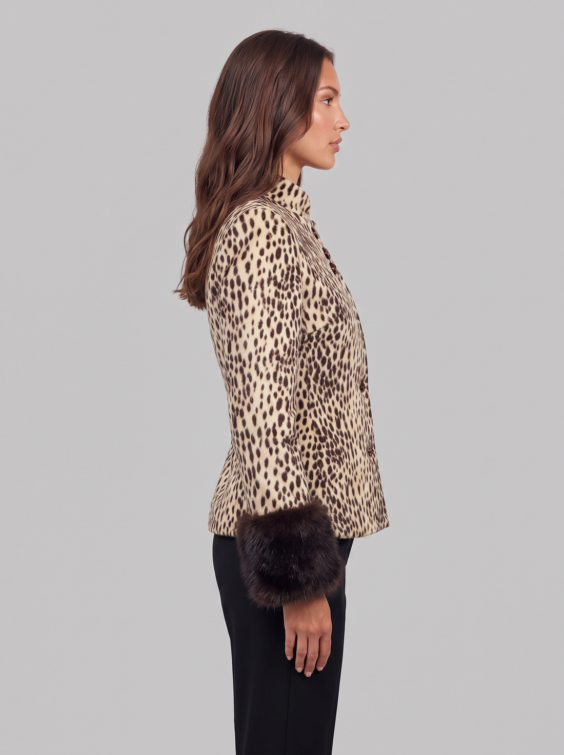Women's Leopard Print Jacket – front view