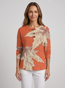 Women's Waffle Knit Jumper in Autumn Leaf