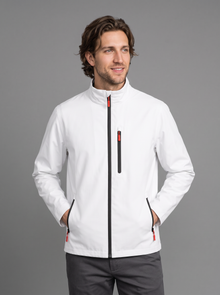 Men's waterproof rain jacket in white